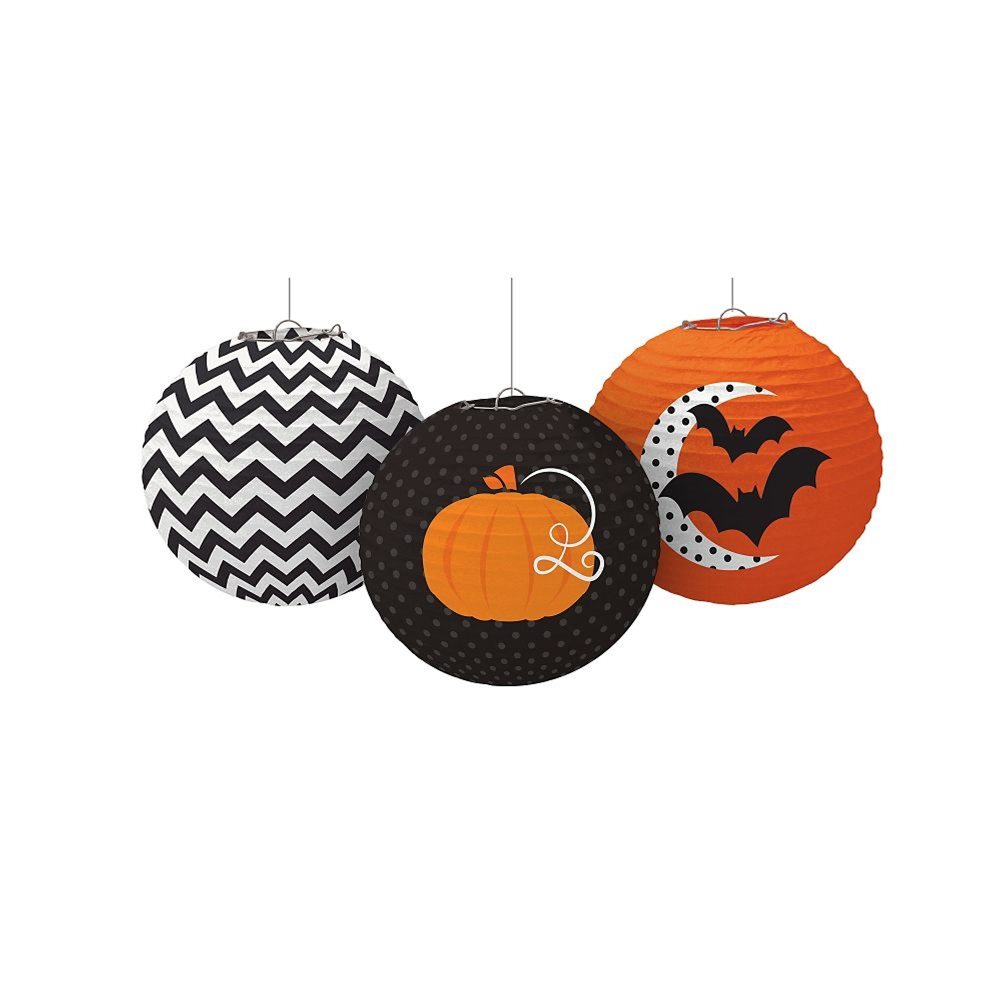 Picture of Halloween Print Paper Lanterns 3ct