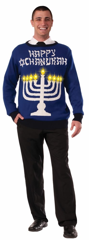 Picture of Light-Up Menorah Chanukah Adult Sweater