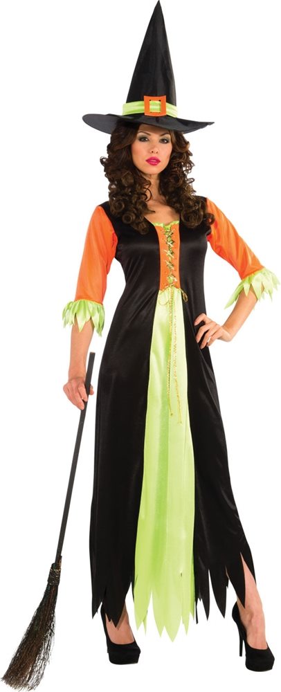 Picture of Orange & Green Witch Adult Womens Costume