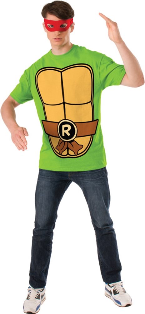 Picture of TMNT Raphael Adult Mens T-Shirt & Mask Set