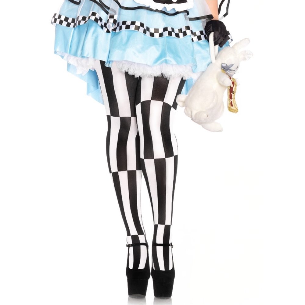 Picture of Woven Striped Optical Illusion Plus Size Pantyhose