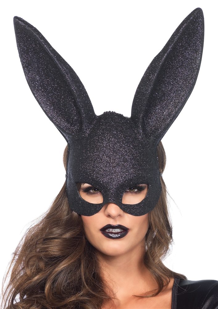 Picture of Black Glitter Masquerade Rabbit Mask