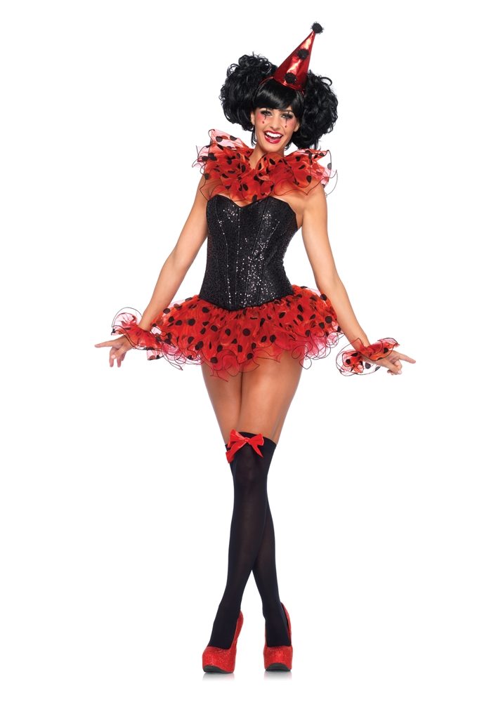 Picture of Red & Black Polka Dot Clown Costume Kit