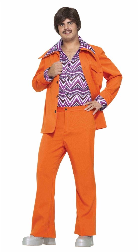 Picture of 70s Orange Leisure Suit Adult Mens Costume