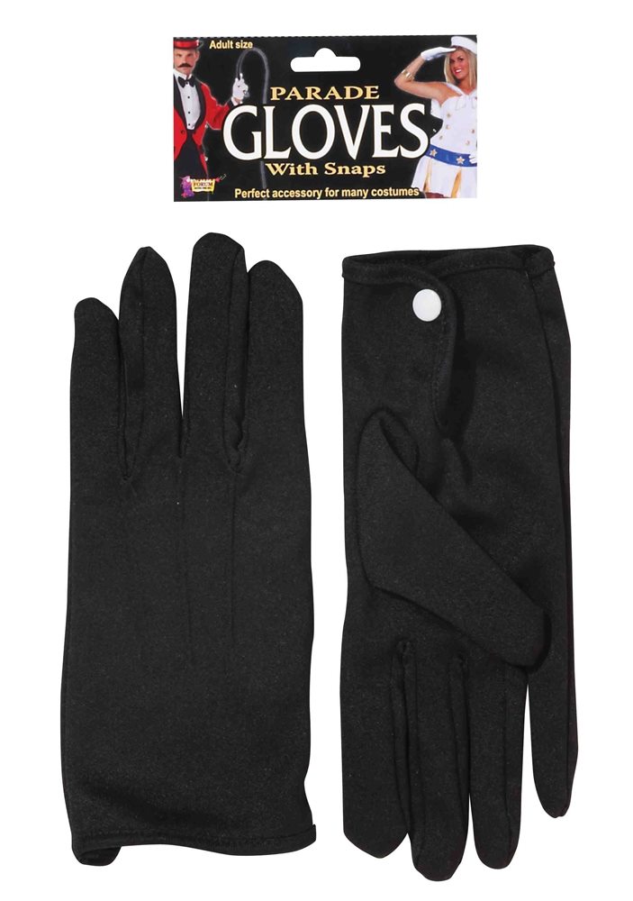 Picture of Short Black Parade Gloves with Snaps