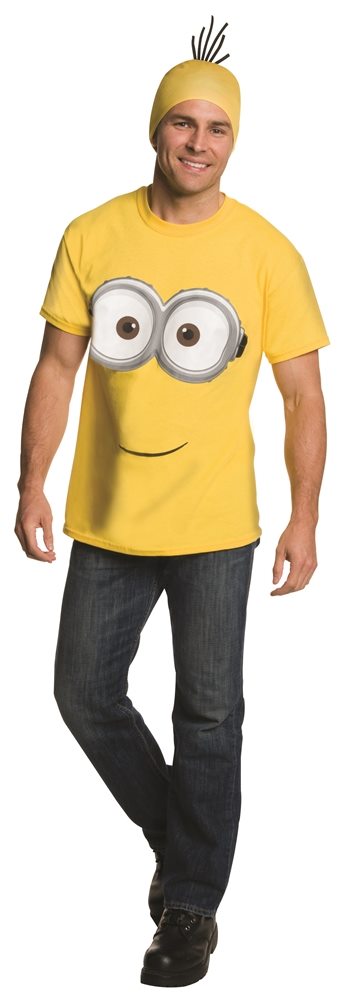 Picture of Minion Adult Mens Shirt & Headpiece Set