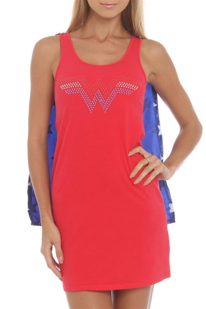 Picture of Wonder Woman Adult Womens Sleep Tank with Cape