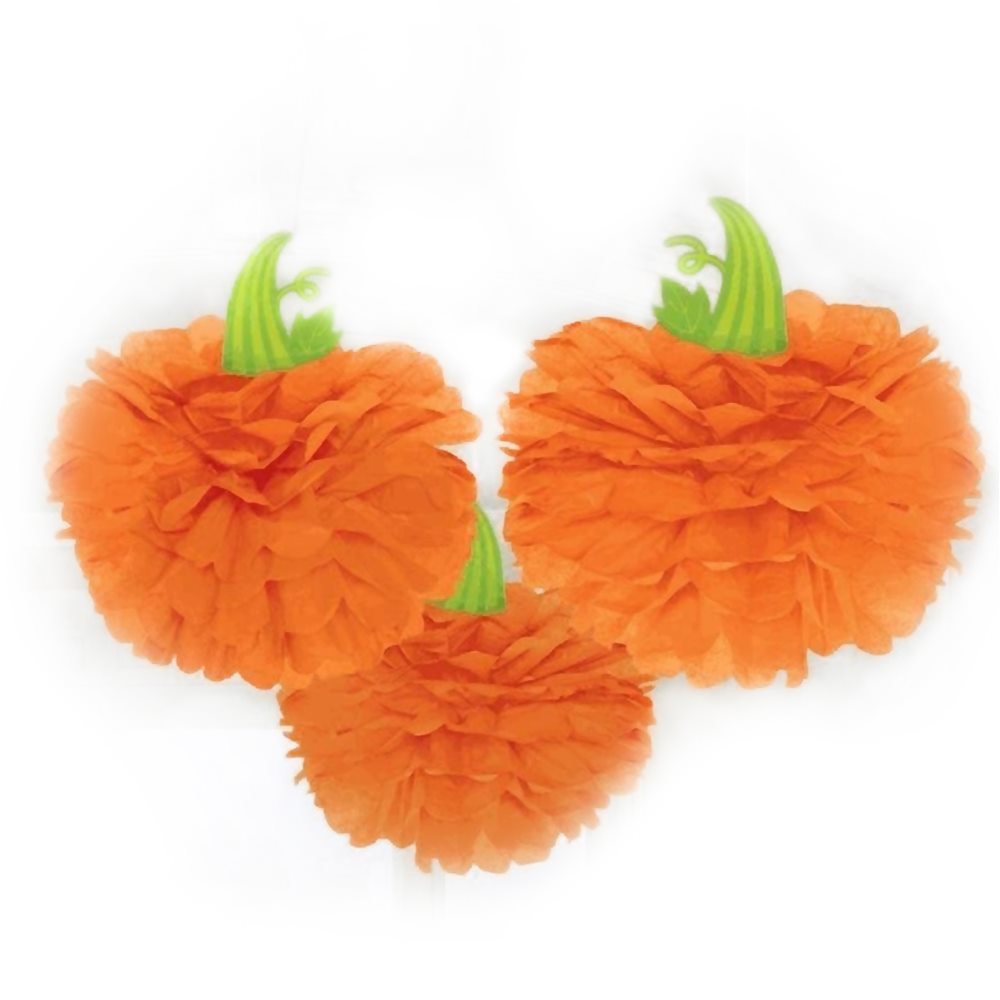 Picture of Halloween Pumpkin Fluffy Decorations 3ct