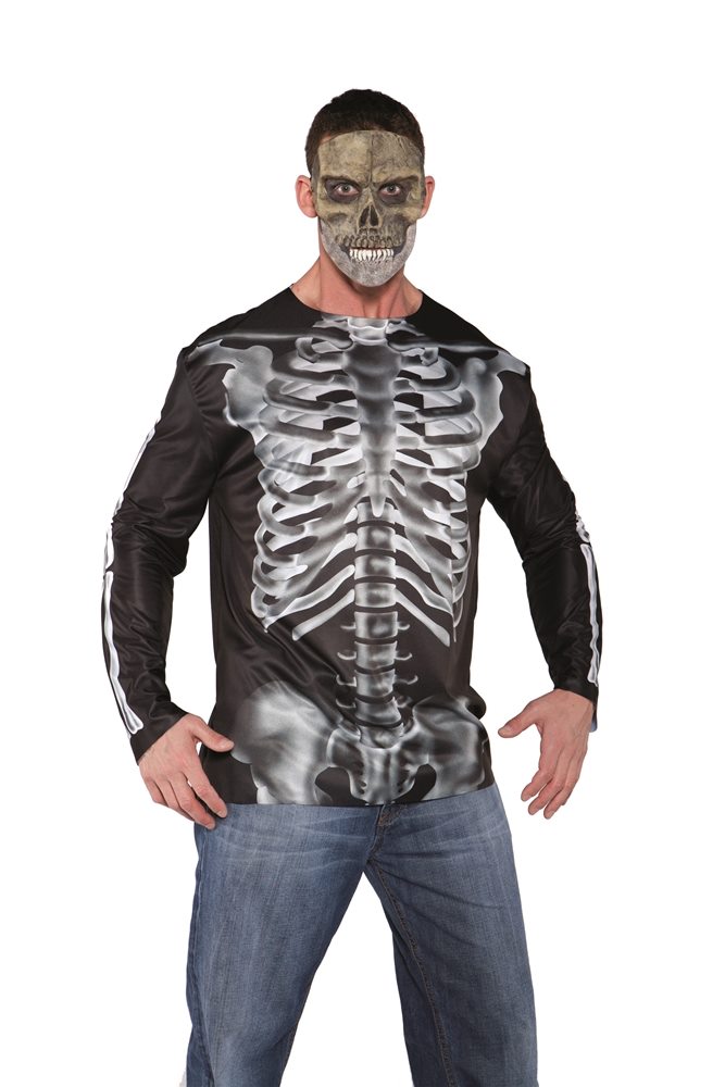 Picture of X-Ray Skeleton Adult Mens Shirt