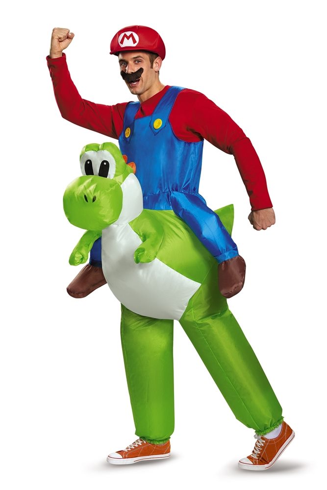 Picture of Super Mario Brothers Mario Riding Yoshi Inflatable Adult Mens Costume