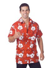 Picture of Red Hawaiian Aloha Adult Mens Shirt