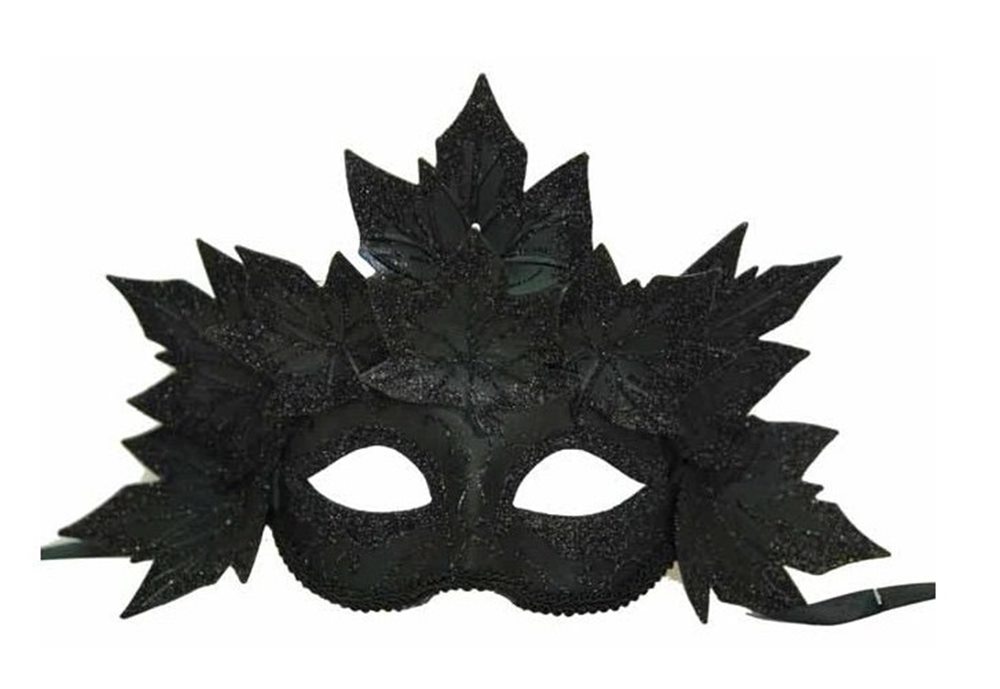 Picture of Black Venetian Leaves Masquerade Mask