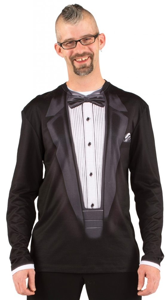 Picture of Black Tuxedo Adult Mens Shirt