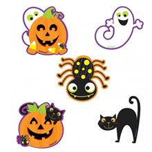 Picture of Halloween Mini Assorted Paper Cutouts 10ct
