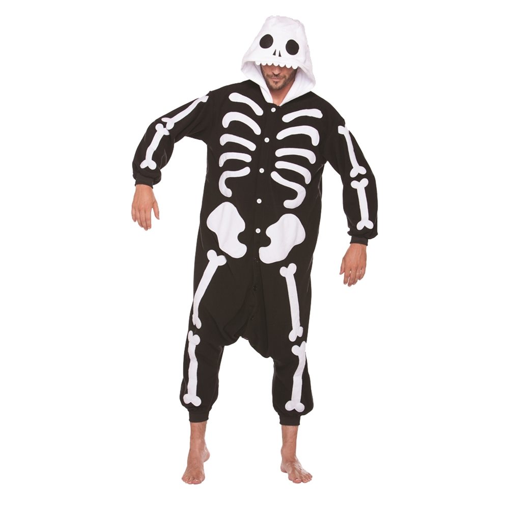 Picture of Skeleton Bones Plush Adult Unisex Onesie