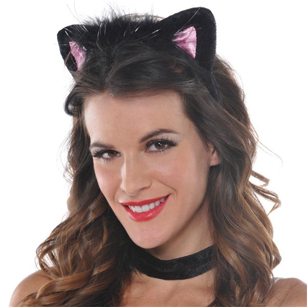 Picture of Black & Pink Cat Ears Headband