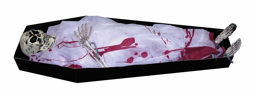 Picture of Life-Sized Coffin Skeleton Prop