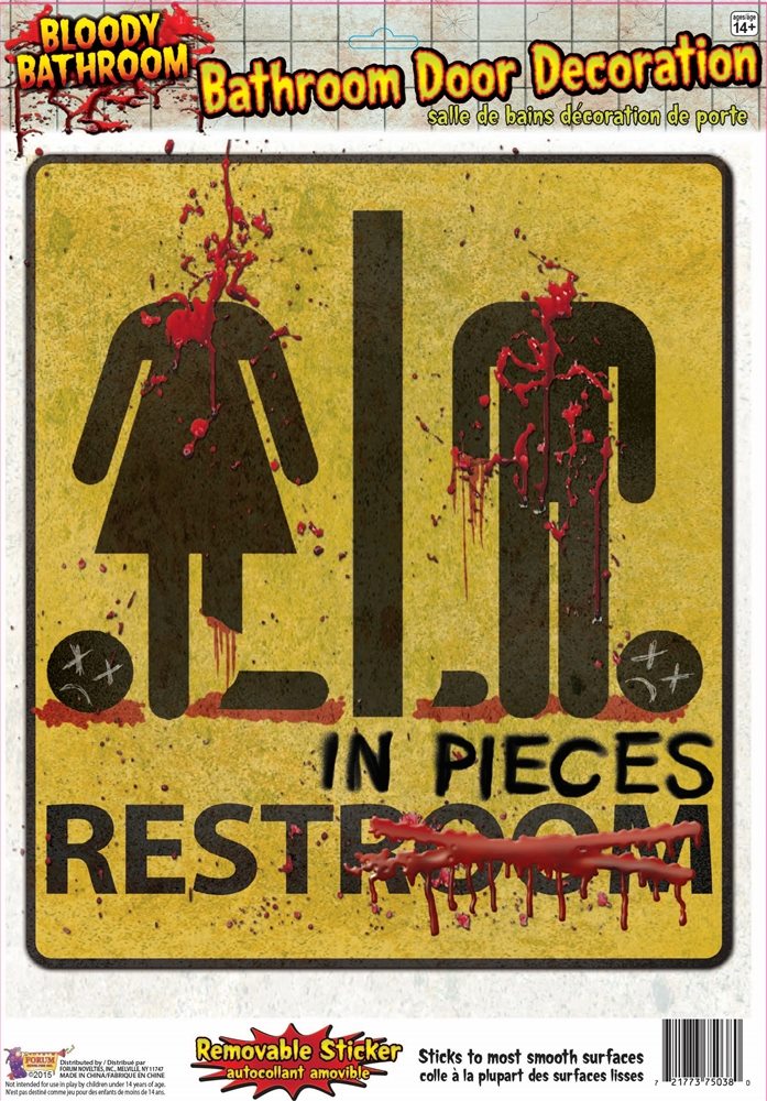 Picture of Bloody Restroom Door Sign