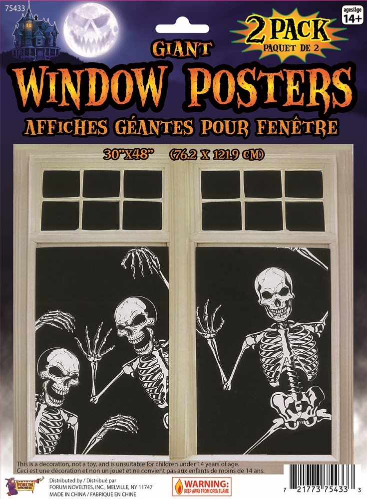Picture of Skeleton Window Posters 2ct