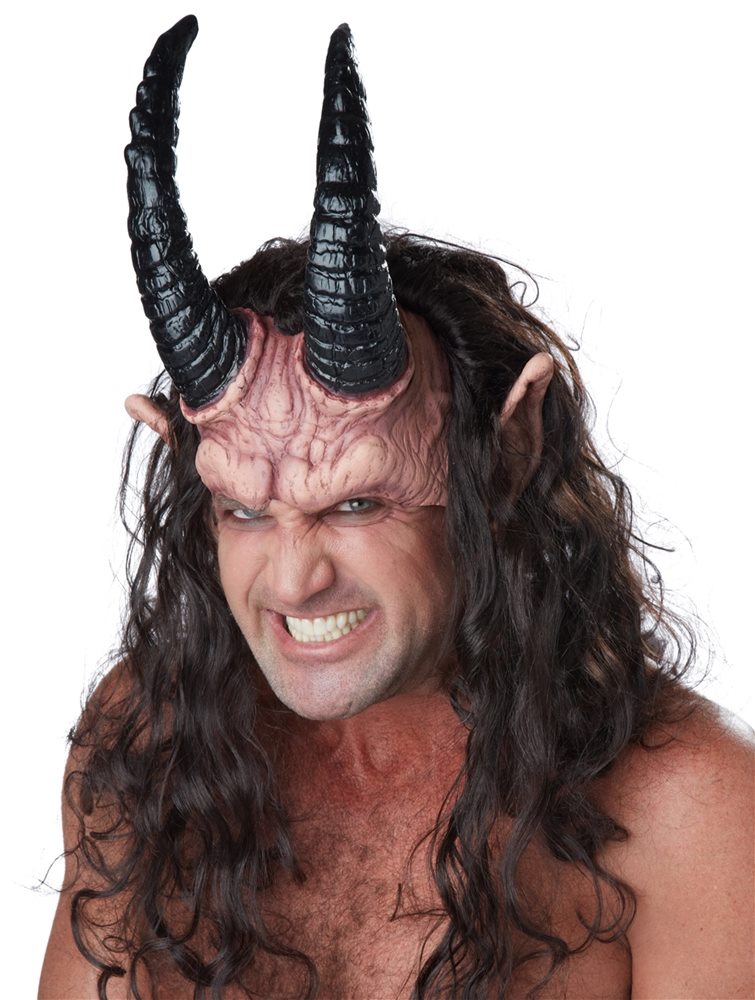 Picture of Devious Demon Half Mask with Hair