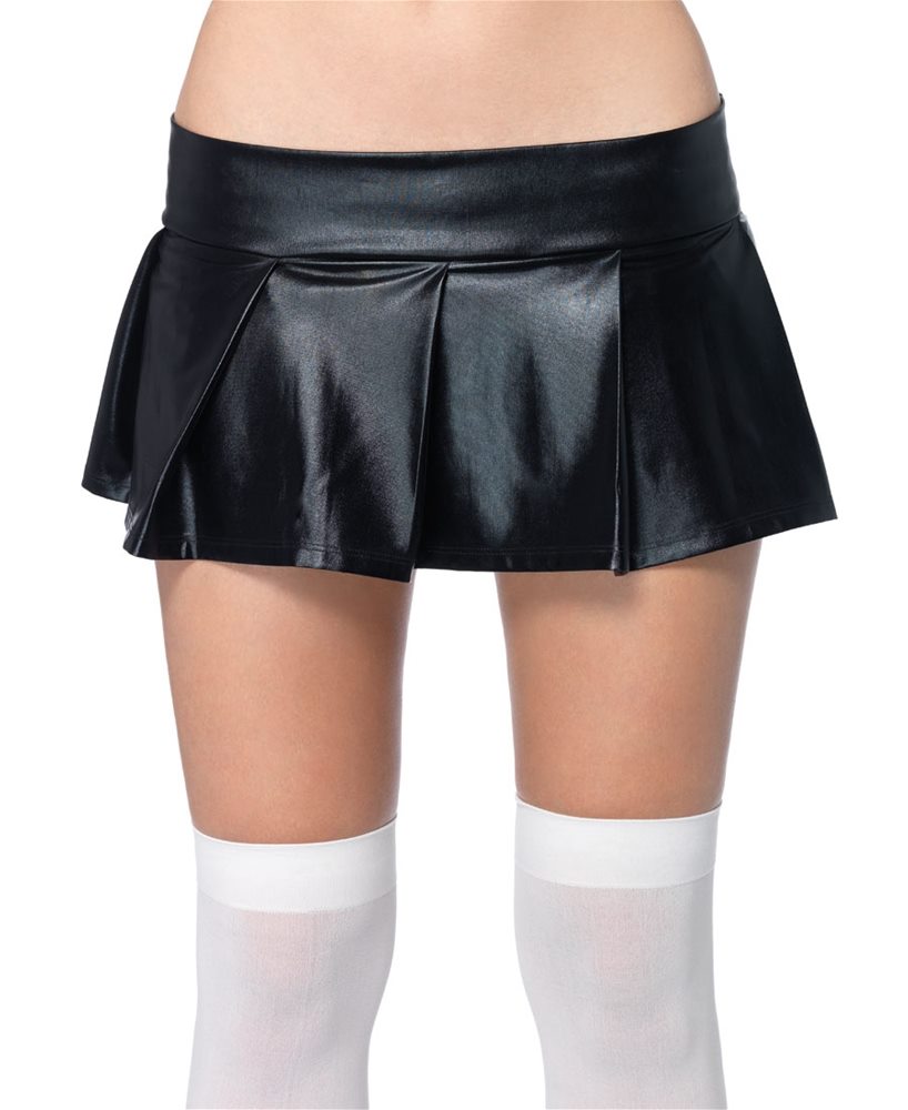Picture of Wet Look Pleated Skirt