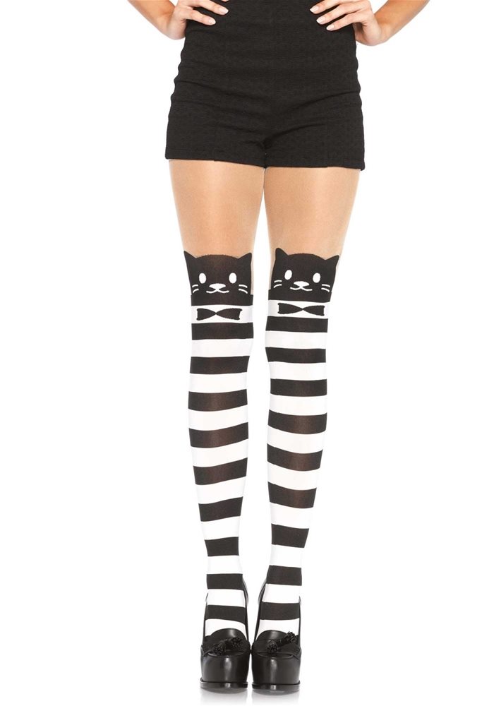 Picture of Fancy Cat Striped Spandex Pantyhose