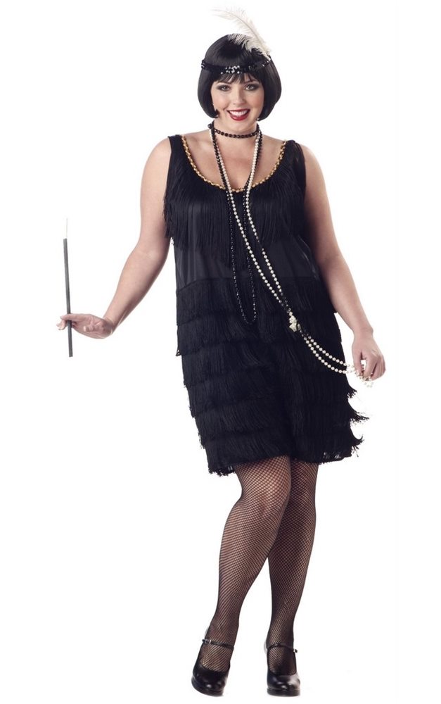 Picture of Black Fashion Flapper Adult Womens Plus Size Costume