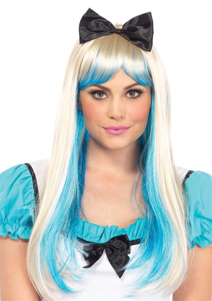 Picture of Alice in Wonderland Two-Tone Wig with Bow