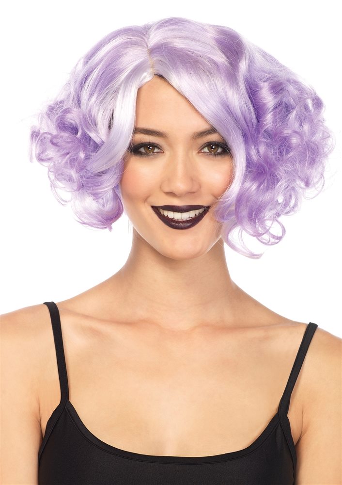 Picture of Lavender Pastel Curly Bob Wig