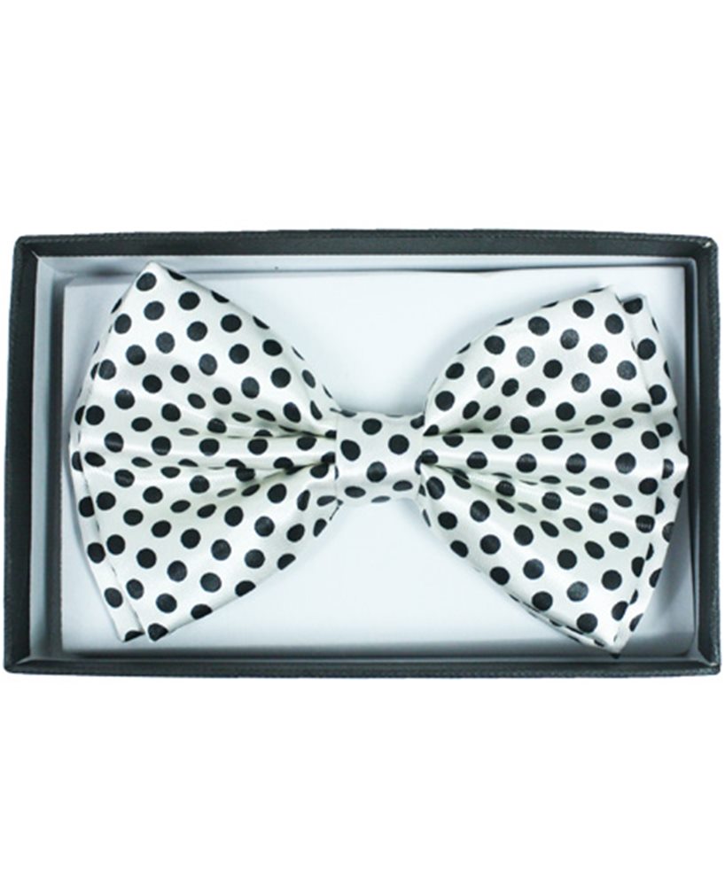 Picture of White & Black Polka Dot Bow Tie