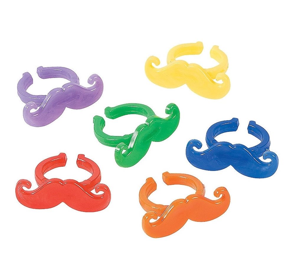 Picture of Colorful Mustache Rings 24ct