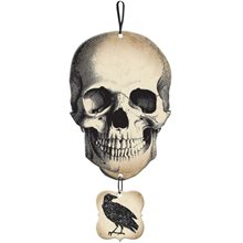 Picture of Boneyard Skull & Crow Hanging Sign