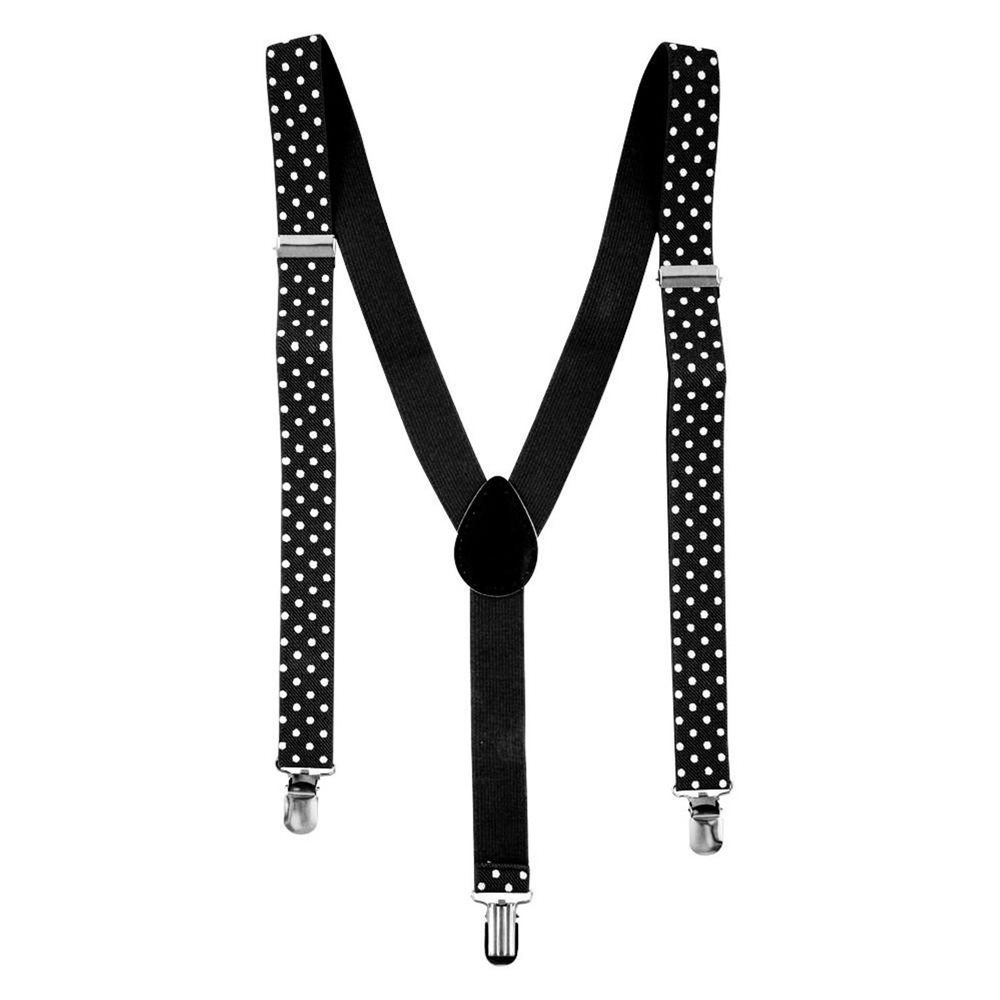 Picture of Thin Black & White Polka Dot Suspenders