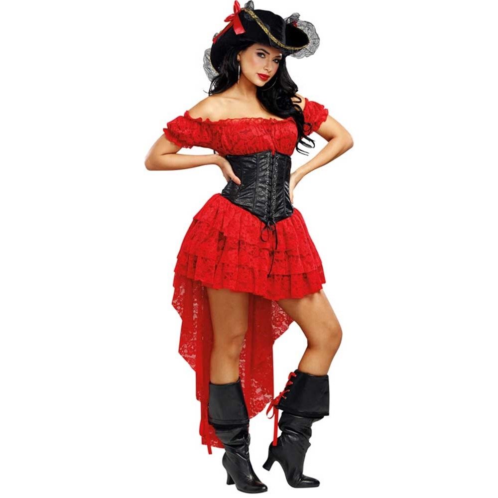 Halloweeen Club Costume Superstore Lace Pirate Wench Adult Womens Costume 5222