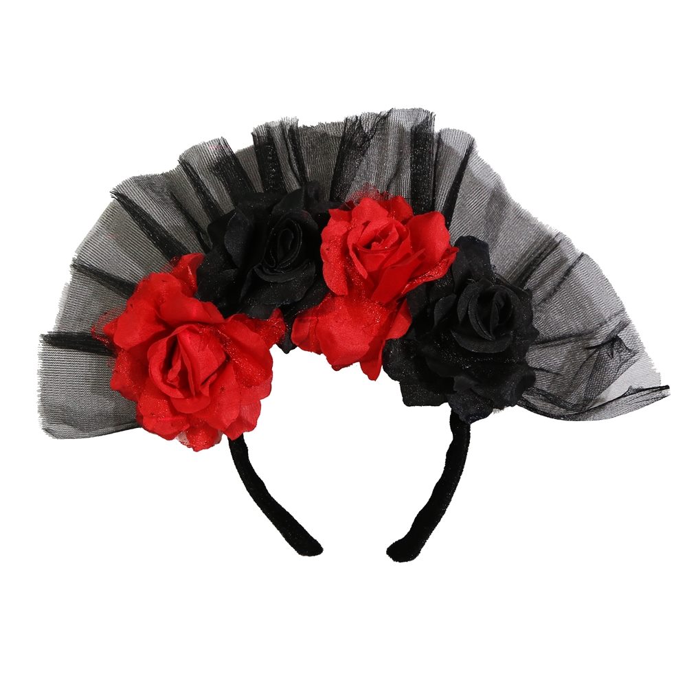 Picture of Day of the Dead Rose Headband