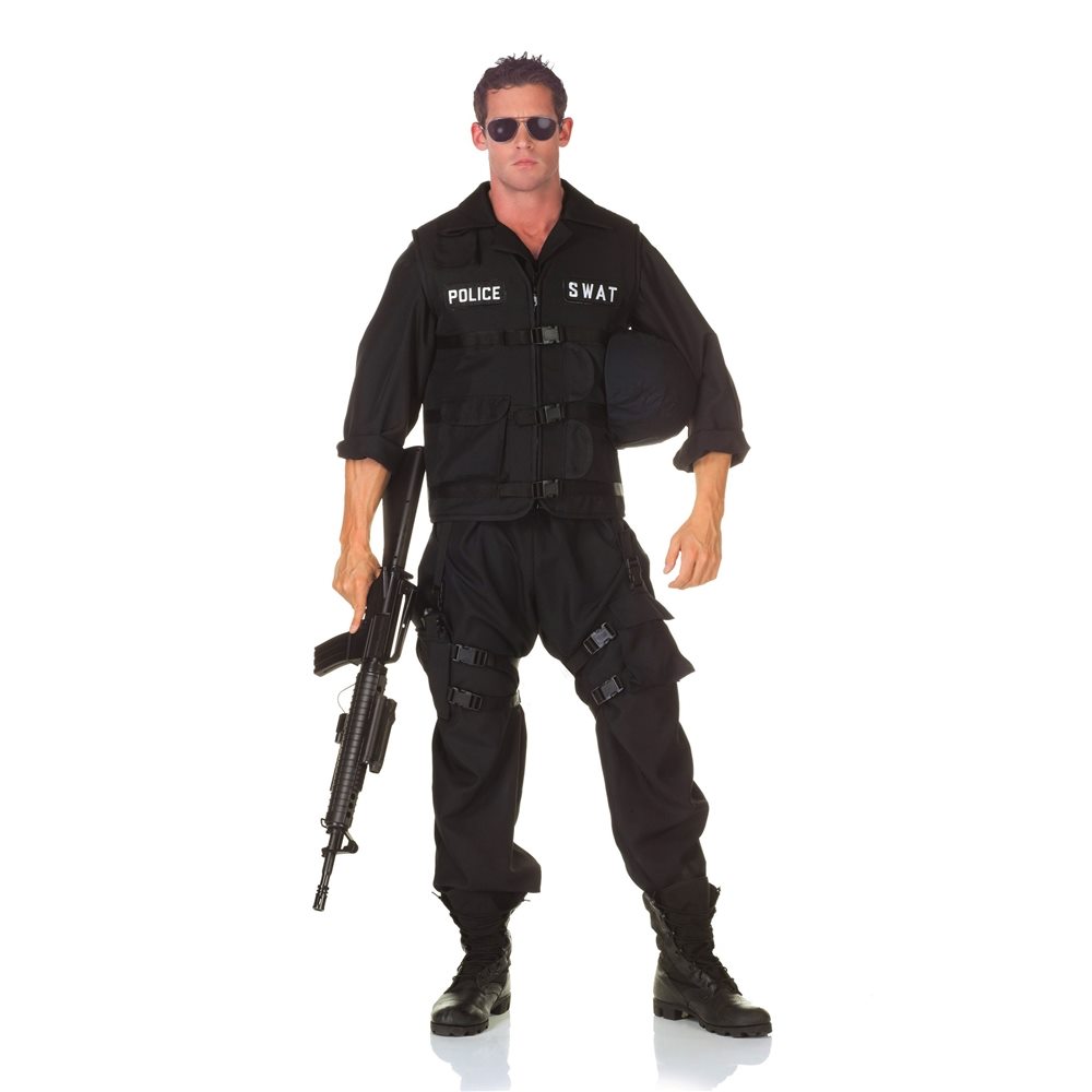 Picture of SWAT Officer Jumpsuit Adult Mens Plus Size Costume