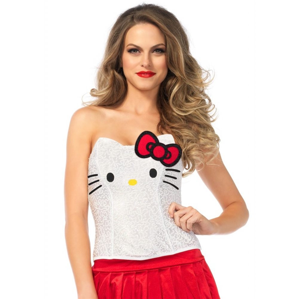 Halloweeen Club Costume Superstore Hello Kitty Adult Womens Sequin Bustier