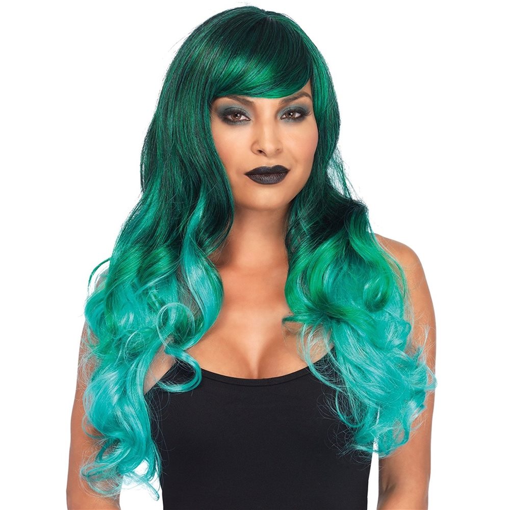 Picture of Green Ombre Long Wavy Wig
