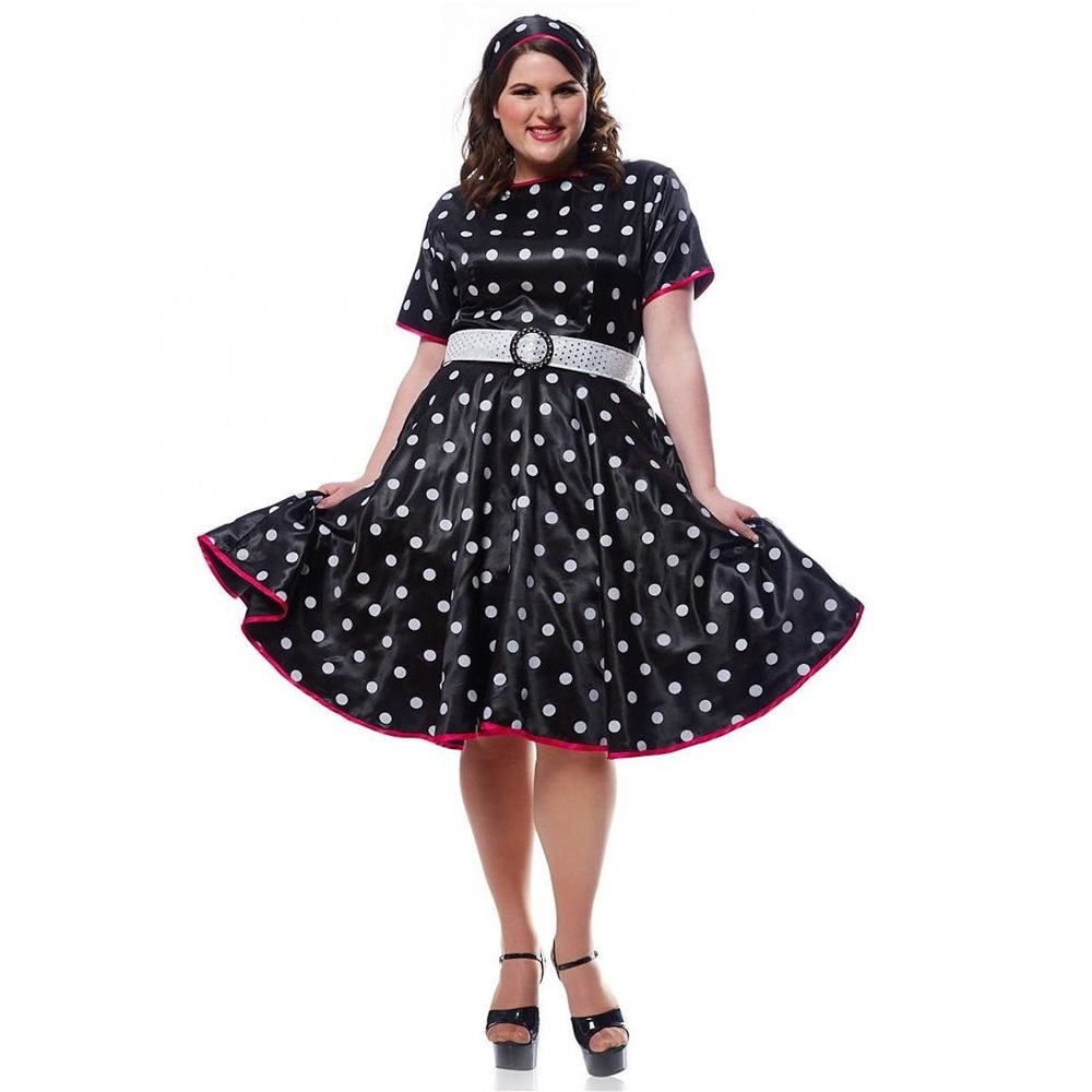 Picture of Hot 50s Polka Dot Adult Womens Plus Size Costume