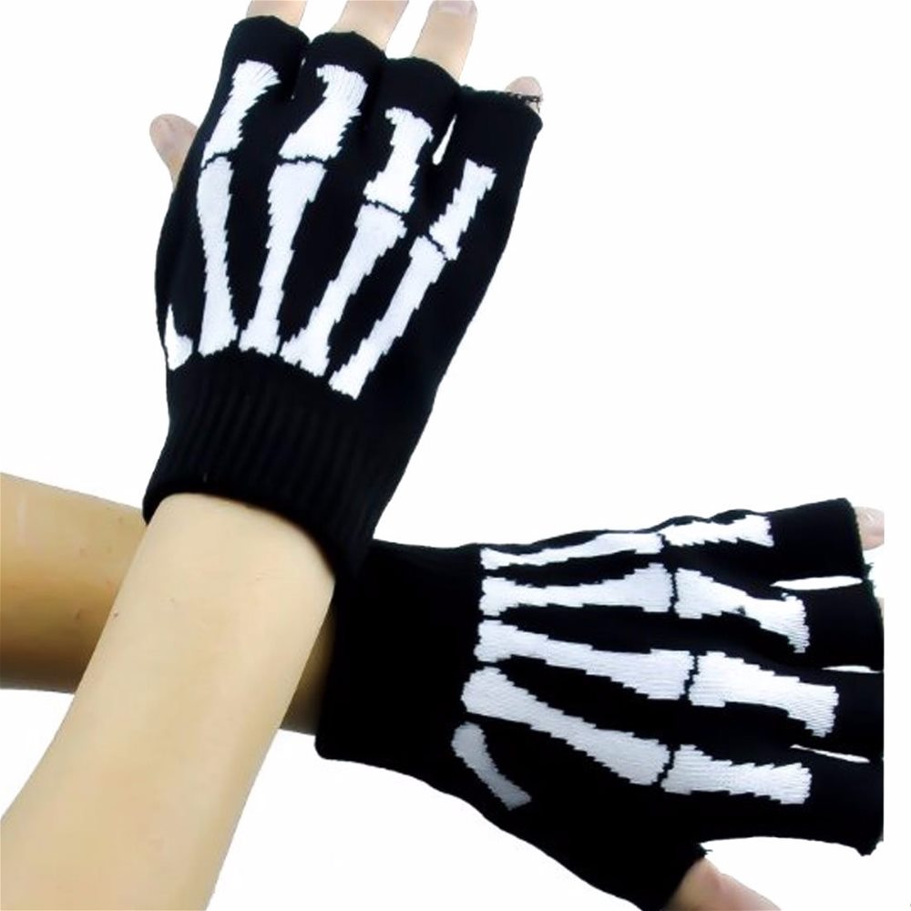 Picture of Skeleton Bones Fingerless Gloves