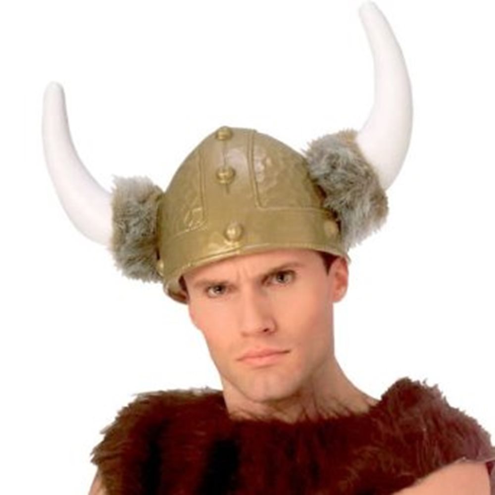 Halloweeen Club Costume Superstore. Deluxe Viking Helmet with Fur