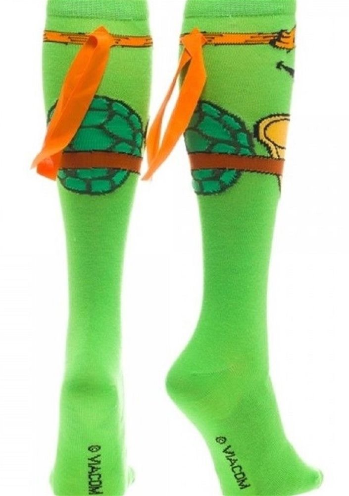 Halloweeen Club Costume Superstore. Ninja Turtles Michelangelo Knee High Socks with Mask