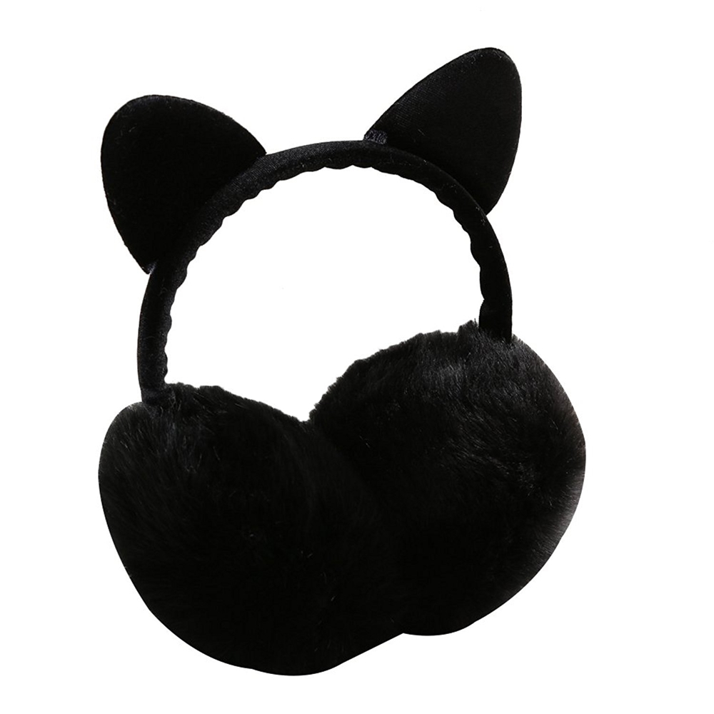 Halloweeen Club Costume Superstore. Black Ear Muffs with Cat Ears