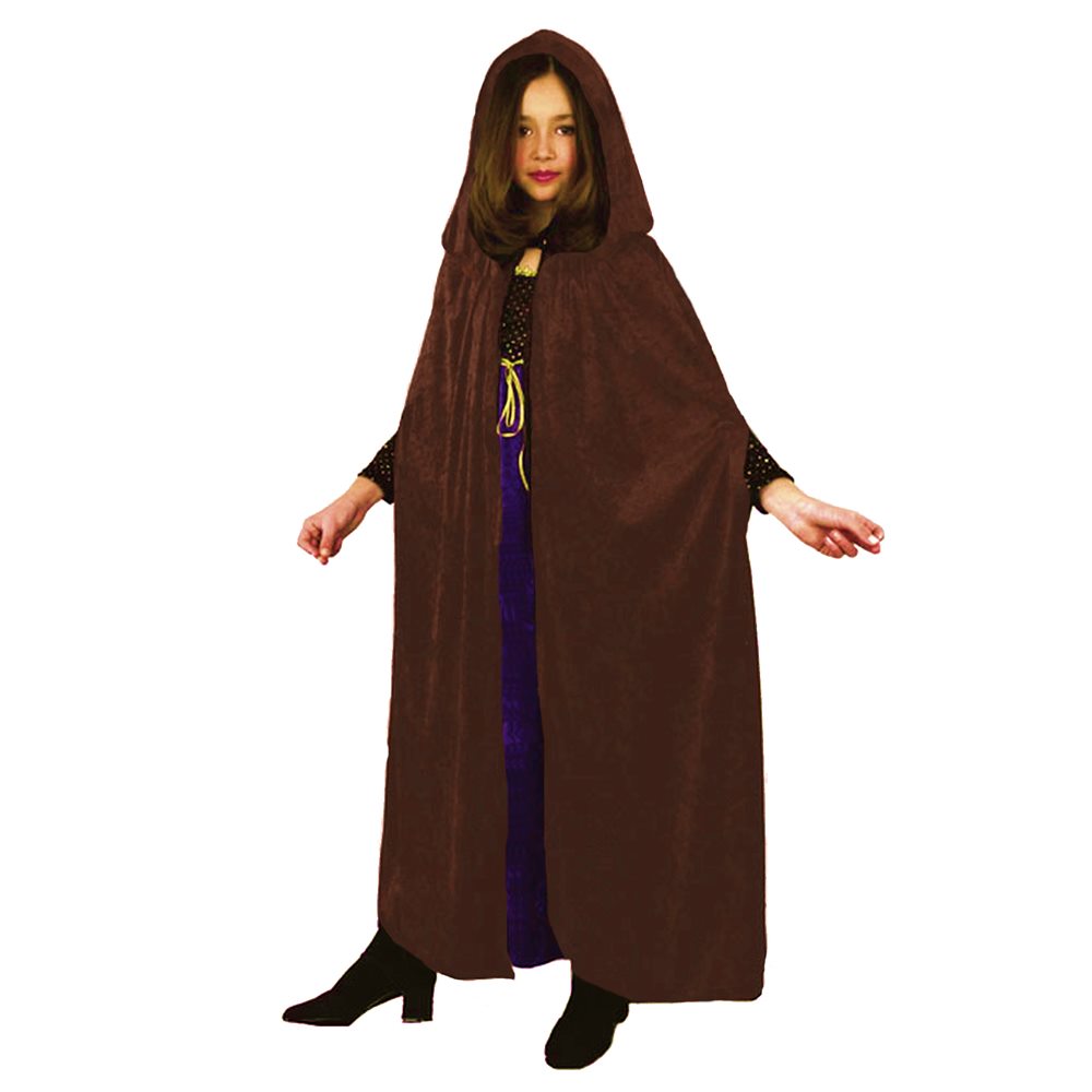 Picture of Brown Velvet Hooded Child Cloak