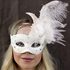 Picture of White Eye Mask with Feathers
