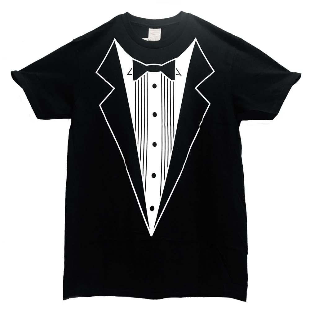 Picture of Black Tuxedo Printed Adult Mens Shirt
