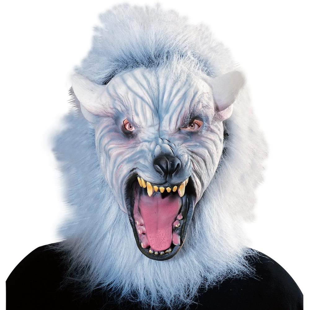 Picture of Silver Wolf Mask with Hair