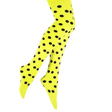 Picture of Black Polka Dot Yellow Thigh High Tights
