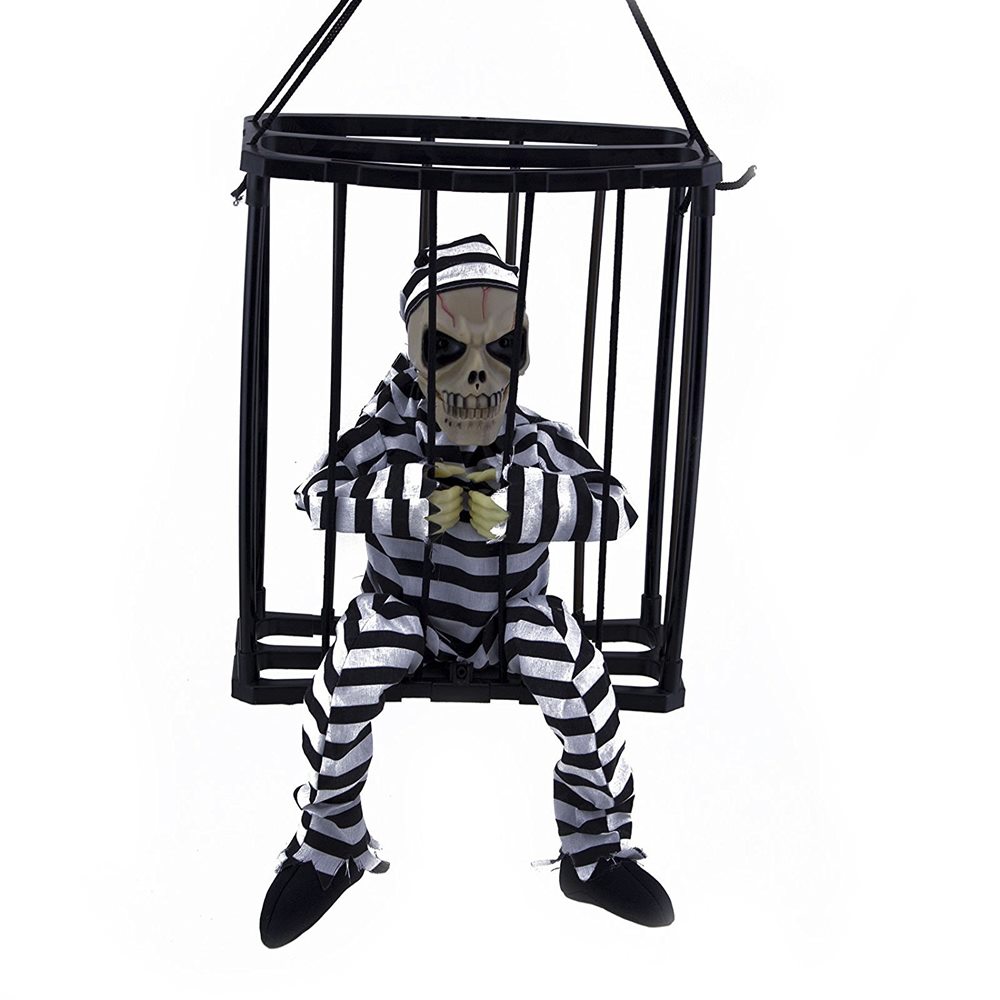 Picture of Caged Skeleton Prisoner Prop 11in