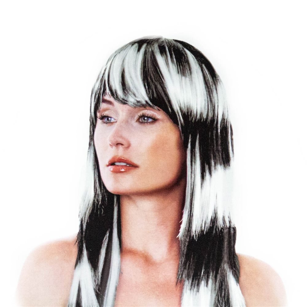 Picture of Punk Rocker White Striped Wig